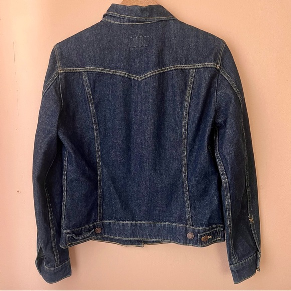 Levi's Jean Jacket Dark Blue Denim Women Size Medium - Picture 2 of 6
